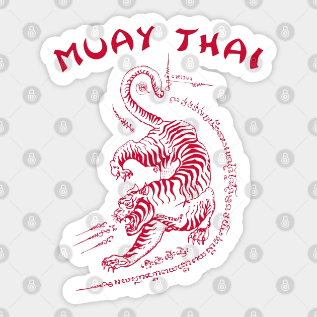 Muay Thai Tiger Sak Yant Tattoo Kickboxing Thailand Sticker by VintCam